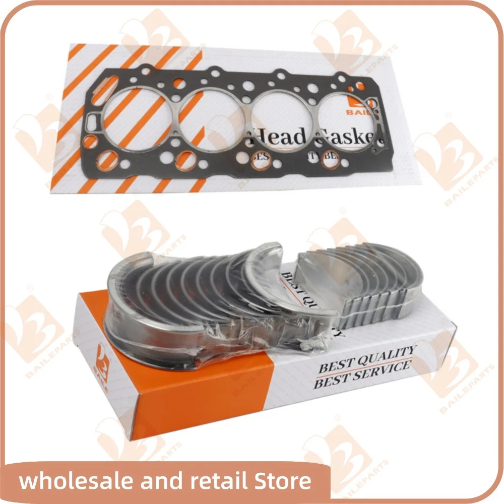 

Подшипники коленвала и шатунные подшипники STD, прокладка головки блока цилиндров для двигателя Mitsubishi 4D56, запчасти для двигателя