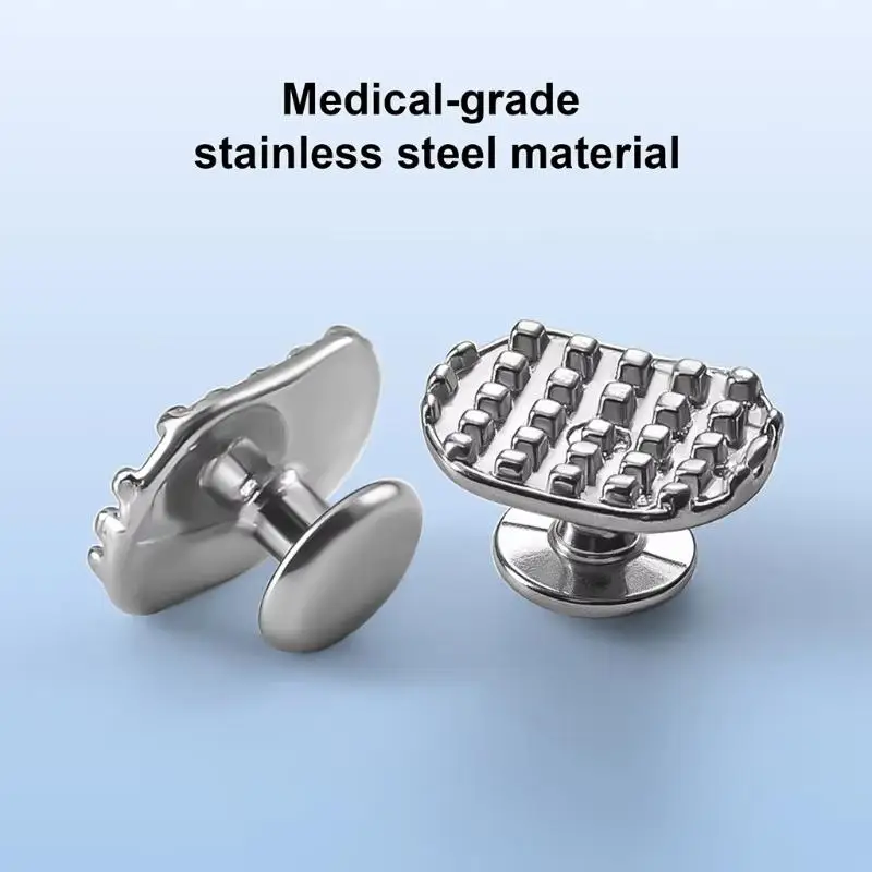 10Pcs/1Pack Dental Metal Lingual Button Monoblock Bondable Rectangular Metal Material Buccal Tube