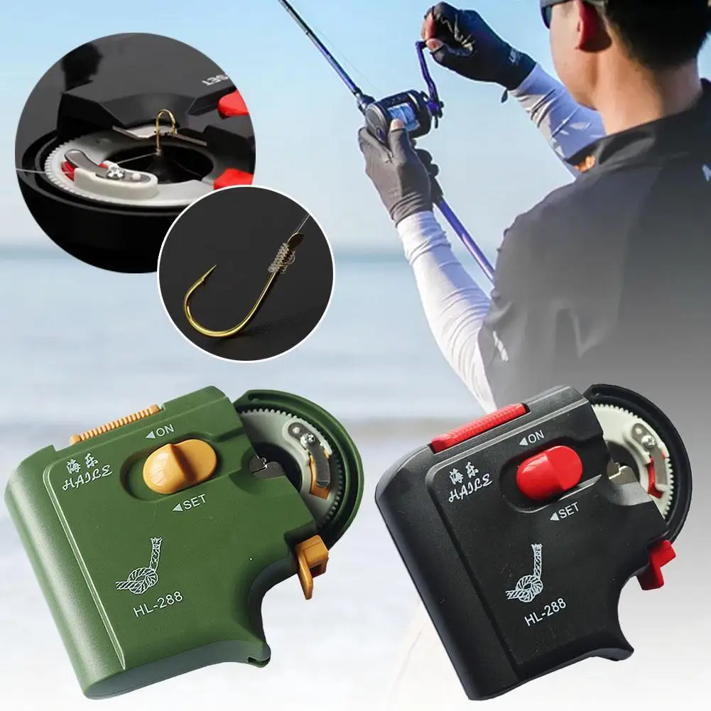Electric Fast Tie Fishing Hook Tying Machine Portable Automatic Fishing Line Collector Roll Device for Easy Baitcasting