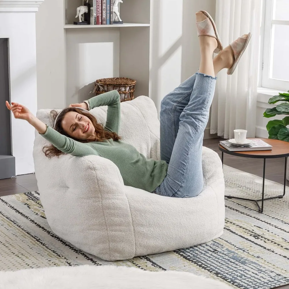 كراسي Antetek Bean Bag للبالغين والأطفال، كرسي تيدي فابرك حديث، كرسي أريكة فائق النعومة لغرفة المعيشة وغرفة النوم، Apar