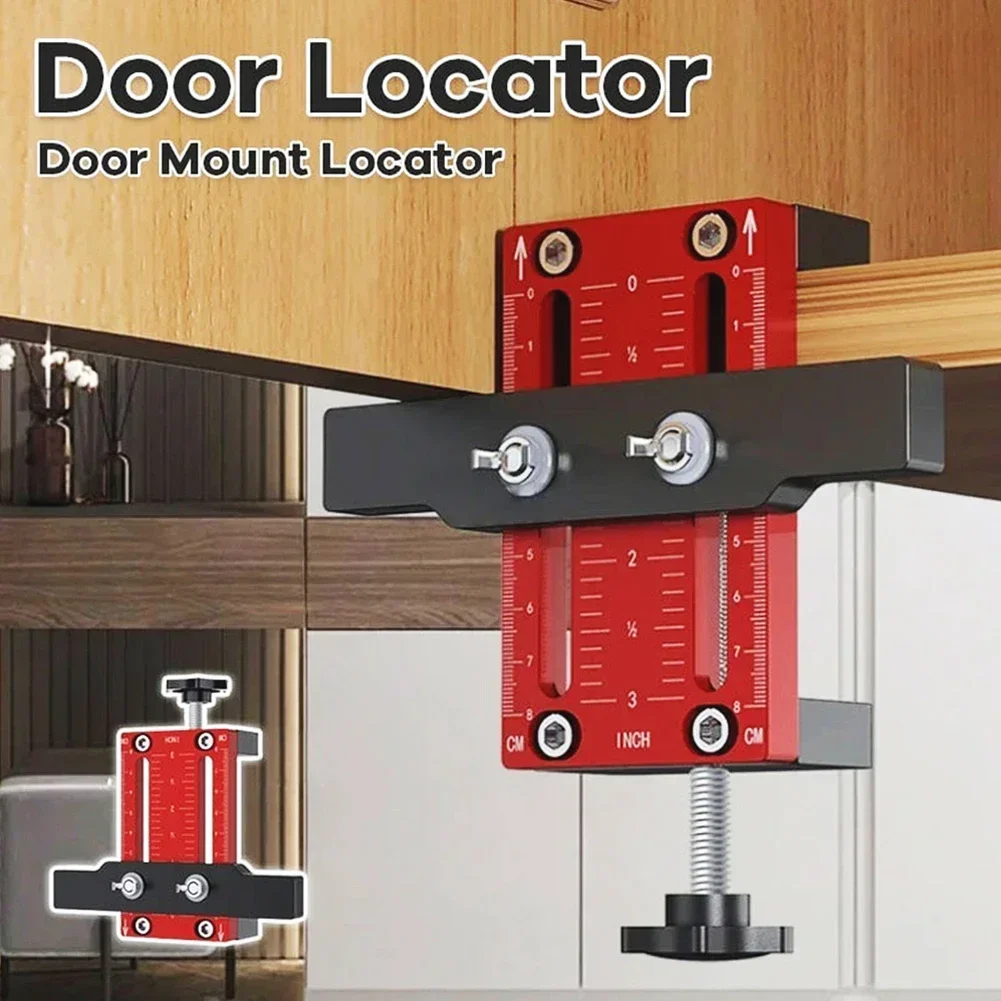 

2PC Cabinet Door Mounting Jig Support Integrated Aluminum DIY Installation Tool 13.20*6*19CM Heavy Duty Tool Cabinet Doors