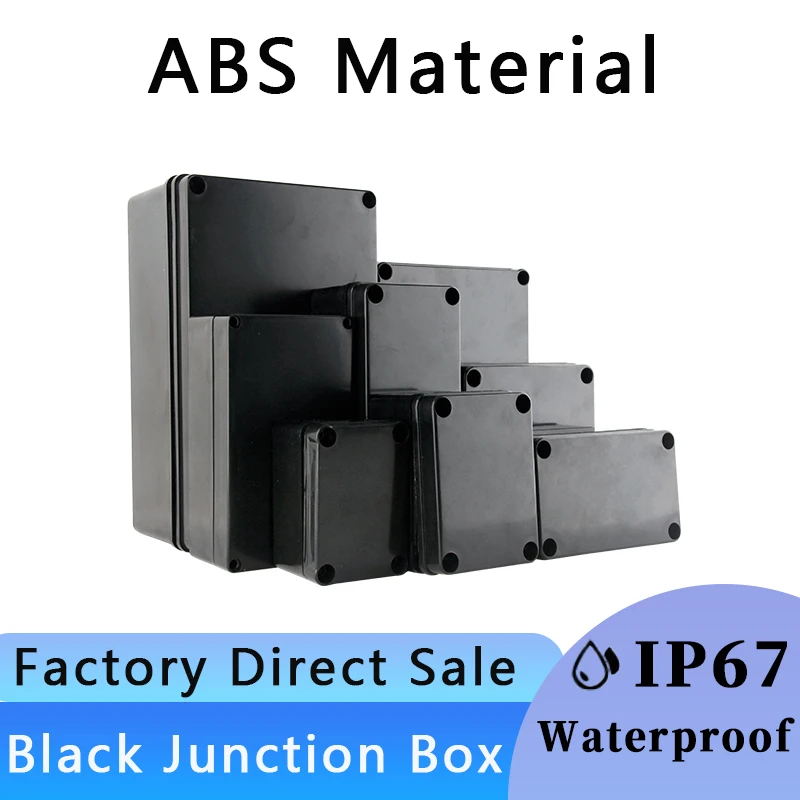 

IP67 Black Box Outdoor Waterproof Case Plastic Box Electronic Project Case Housing Instrument Waterproof Junction Box