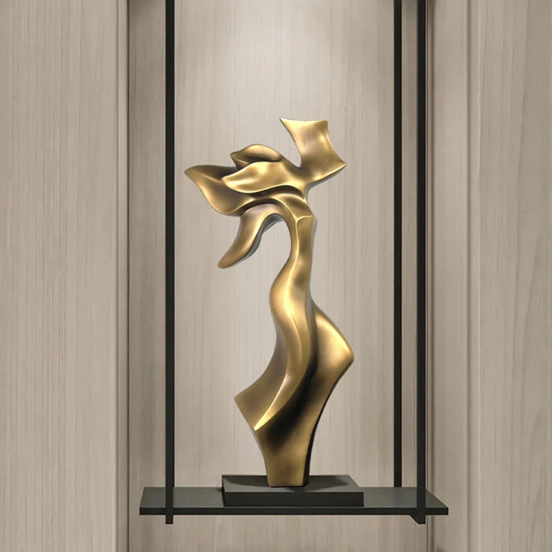 Home Decor Modern Abstract Art Wave Sculpture Ornament 80cm Resin Hall Hotel Lobby Living Room Decorations Crafts Gift