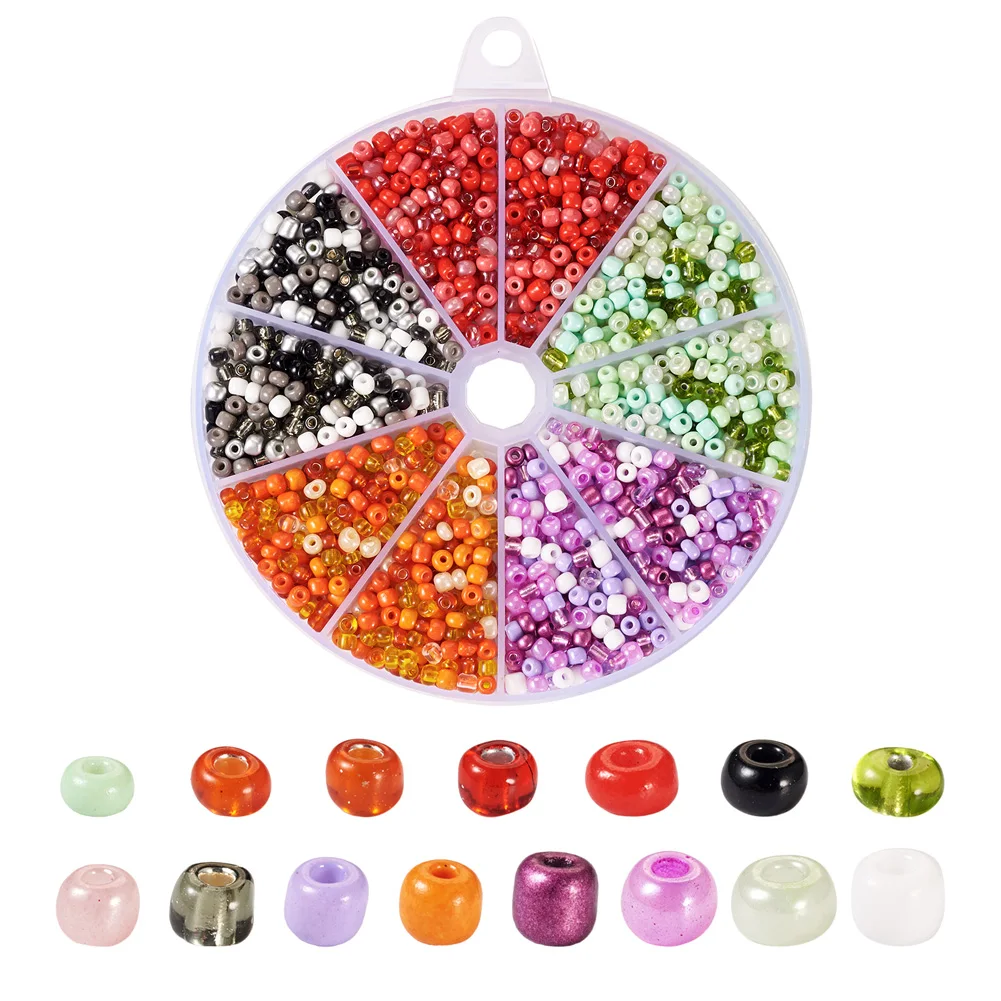 150G/Box Opaque&Transparent Inside Colours 6/0 Round Glass Seed Beads Set Loose Spacer Beads for Jewelry Making DIY Bracelet