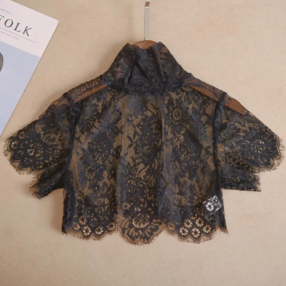 Polyester Yarn Lace False Collar Detachable Clothing Accessories Detachable Fake Collar Scarf Shawl Decoration