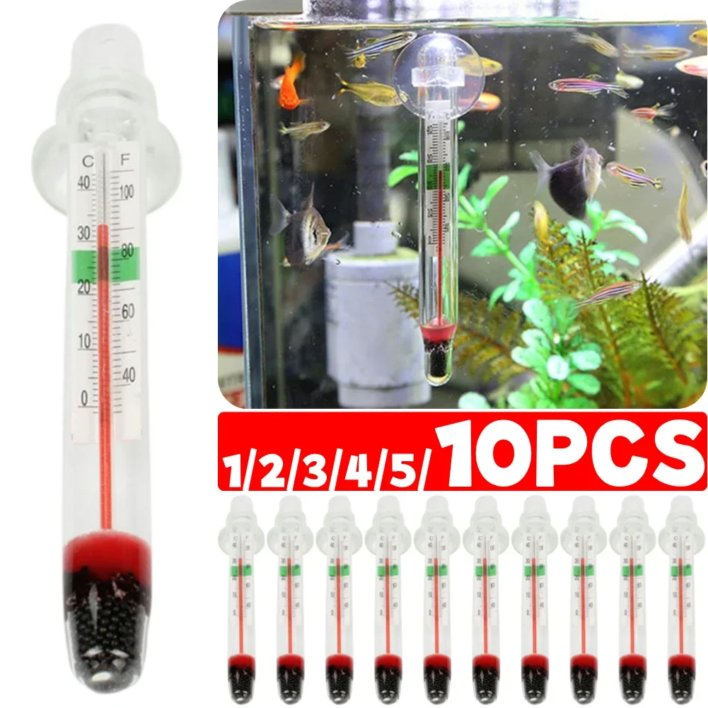 Floating Thermometer Temperature Floating Thermometer with Suction Cup Fish Tank Vertical Thermometer Temperature Measurement