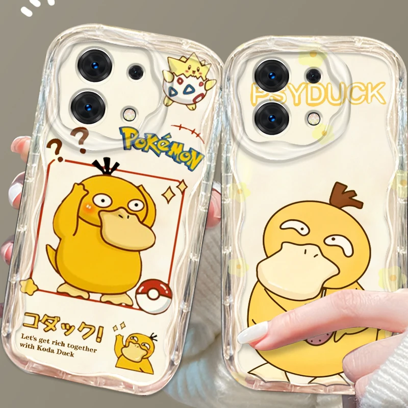 P-Psyducks P-Pokemones Cute For Xiaomi Redmi Note 13 12 12S 11S 11 10 9 8 10A 9C 9T Pro Plus 5G Wave Oil Funda Phone Case