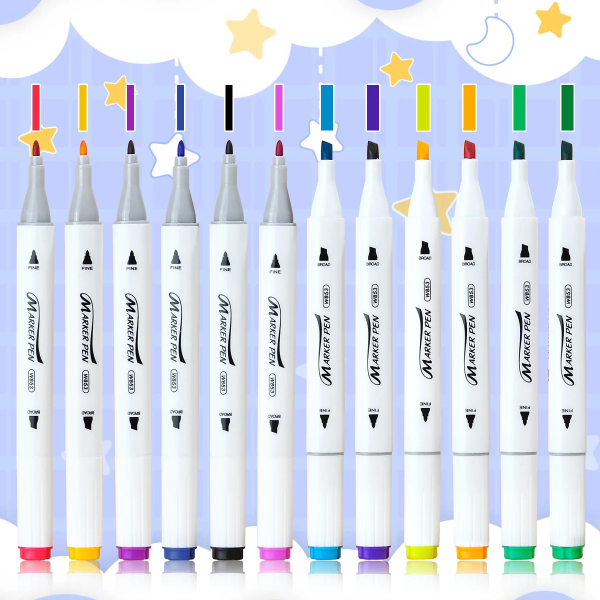 

24-80 Colors Acrylic Marker Painting Waterproof Pen Graffiti Student Glass Ceramic Shoes Wooden Fabric Supplies DIY Art Markers