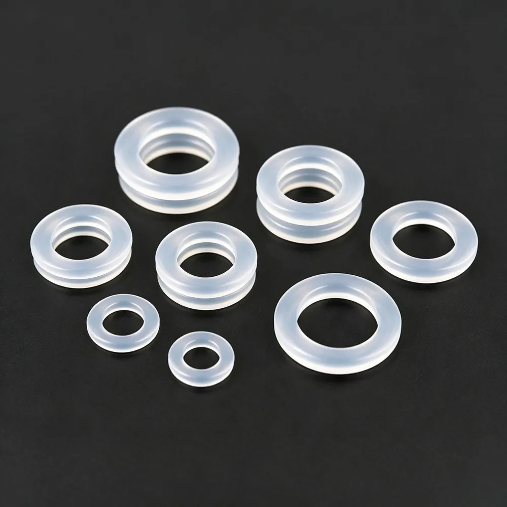 250Pcs Food Grade VMQ Silicone O Ring Kit White High Temp Non-Toxic Waterproof Sealing Gaskets OD4-10mm Home Industrial Use