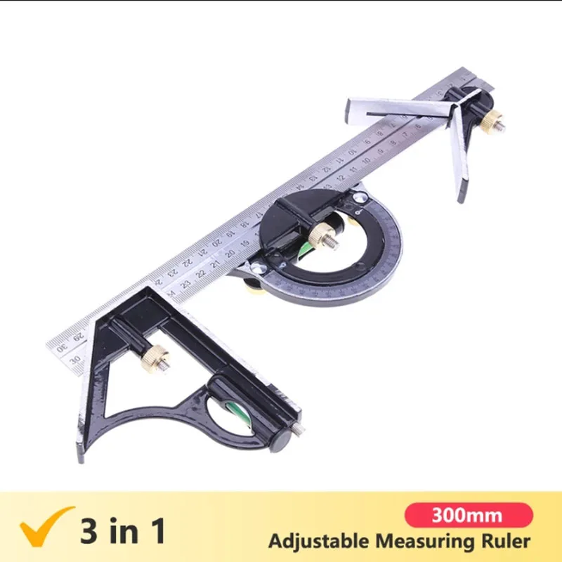 3 In 1 300mm Adjustable Measuring Ruler Multi Combination Square Angle Finder Protractor Tools 3 In 1 300mm Adjustable Measuring