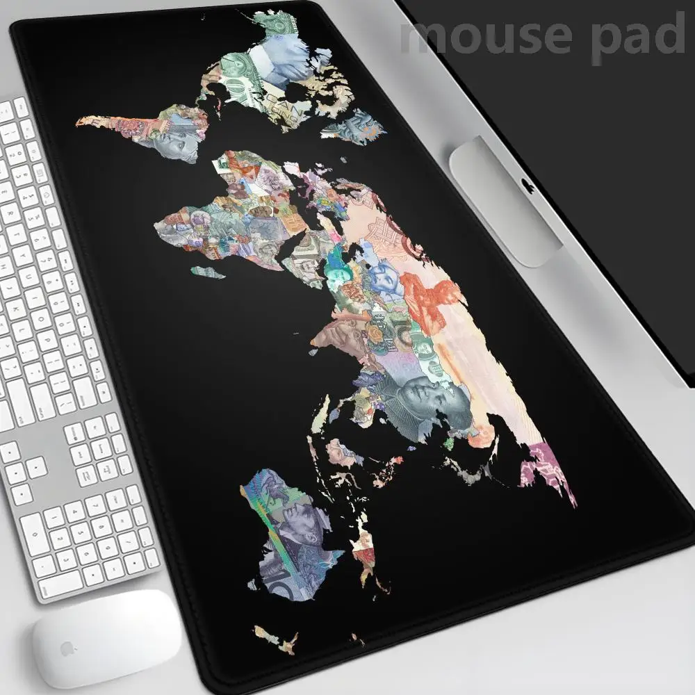 

XXL Colorful World Map Desk Mat Large Gaming Office 900X400MM laptop PC Mouse Pad Soft Rubber Keyboard Mousepads Long Table Mats