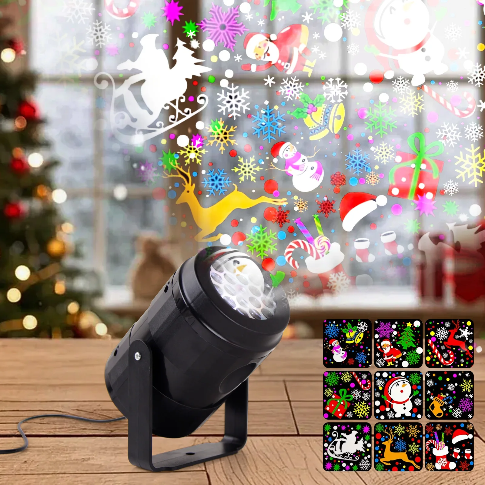 

Вращающийся проекционный светильник Blizzard с несколькими узорами, декоративный атмосферный светильник для дома, Рождества, Хэллоуина