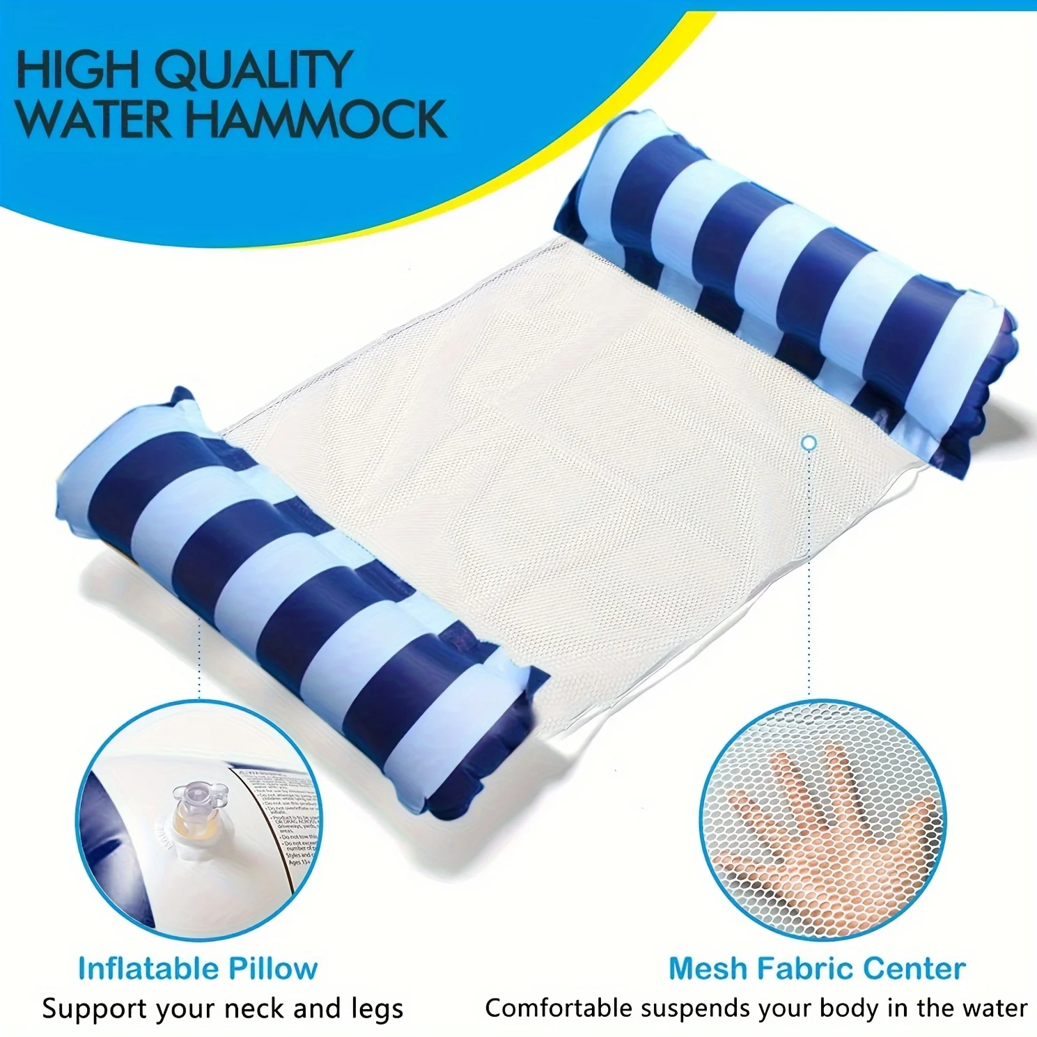 เก้าอี้ลอยน้ำเป่าลมอเนกประสงค์ - 2 ชิ้น ที่ลอยน้ำสำหรับผู้ใหญ่ในสระว่ายน้ำ (ไม่รวมที่สูบลม)