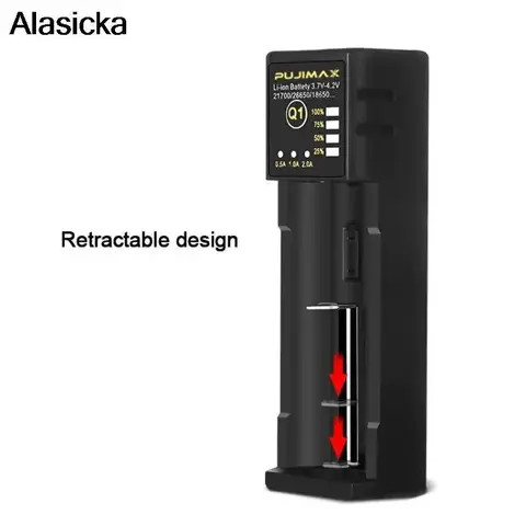 Lntelligent ricarica corrente regolabile 26650 21700 14500 26500 22650 batteria ricaricabile agli ioni di litio 18650 caricabatteria