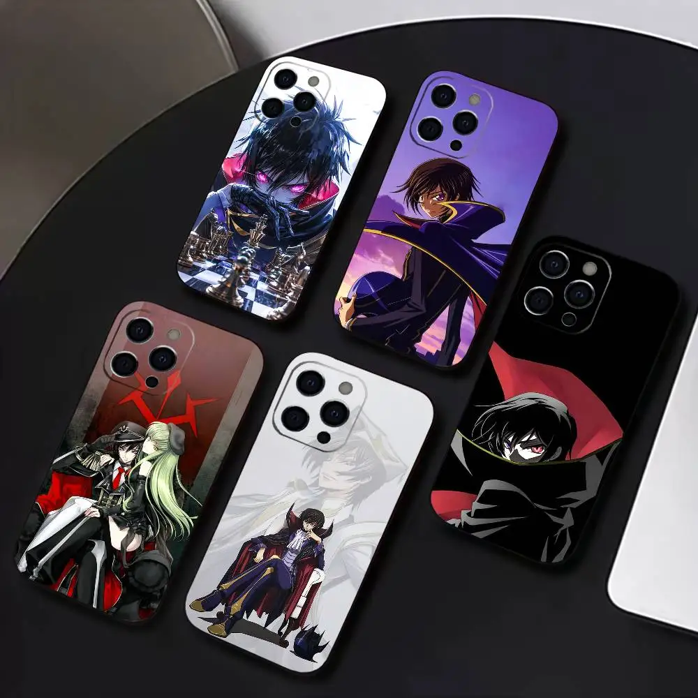 

Anime C-Code Geass Phone Case For iPhone 17,16,15,14,13,12,11 Plus,Pro Max,XS,Soft Black Cover