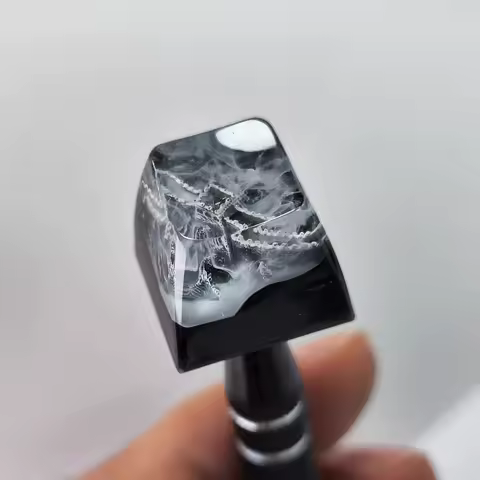 Ink Wash Wind Epoxy Resin Keycaps for Mechanical Keyboard Caps Translucent China The Great Wall Custom Keycap DIY Artisan Keycap
