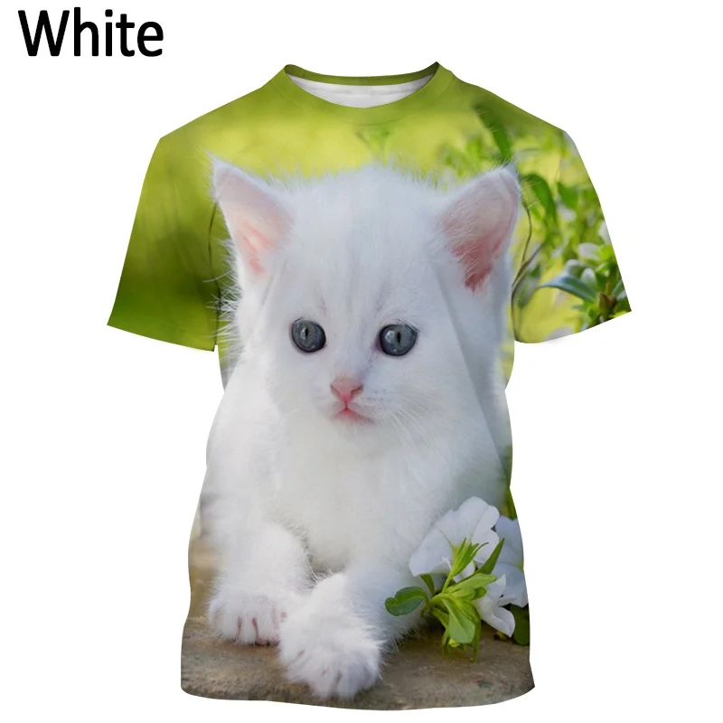 

Men And Women Street Art Cool Short-Sleeved All-Match Tops Cat Latest 3D Printing T-shirt Fashion Casual Cute Harajuku Style