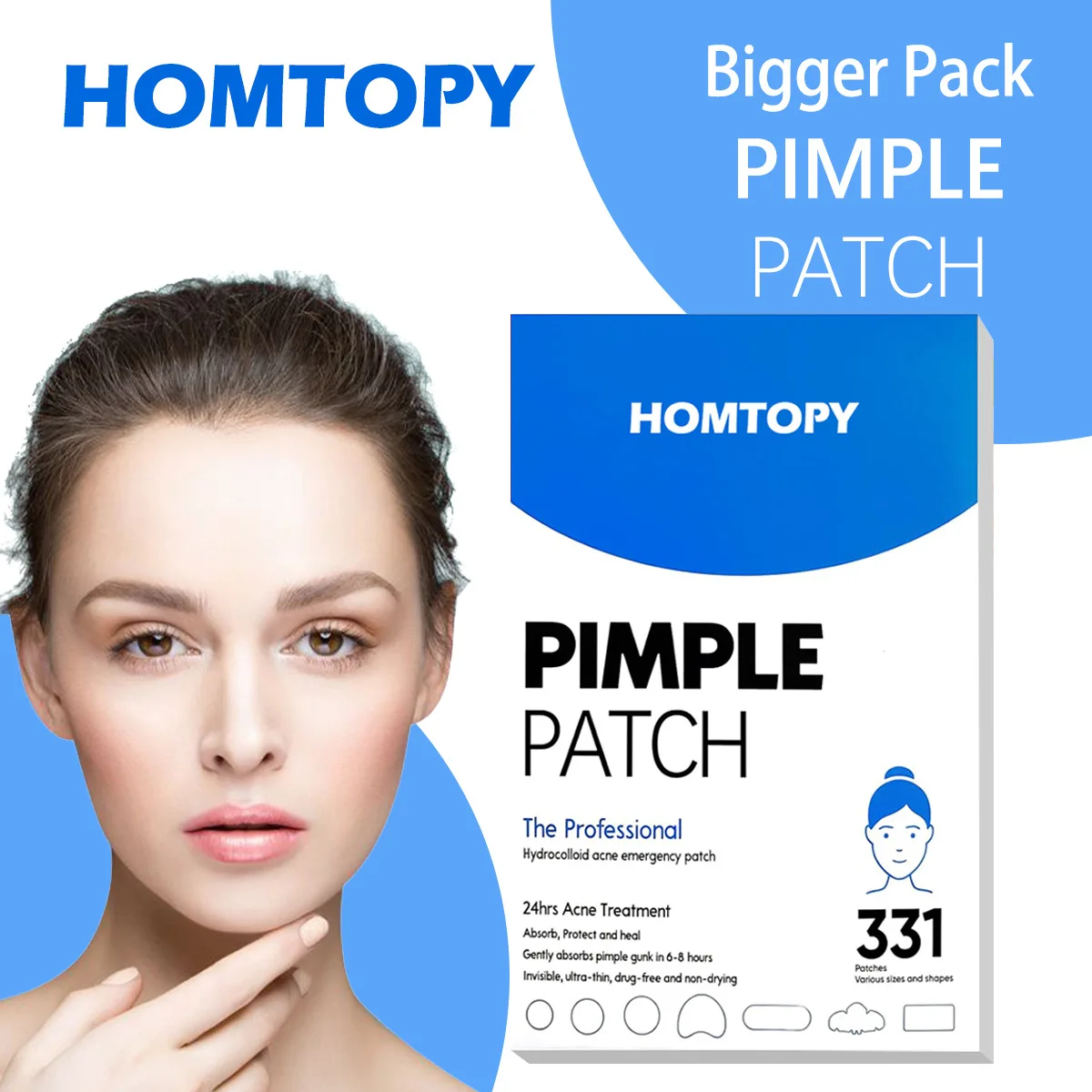 

331 шт. гидроколлоидных пластырей от акне, нежные и не раздражающие, для маскировки прыщей и несовершенств кожи, пластырь для лица от акне