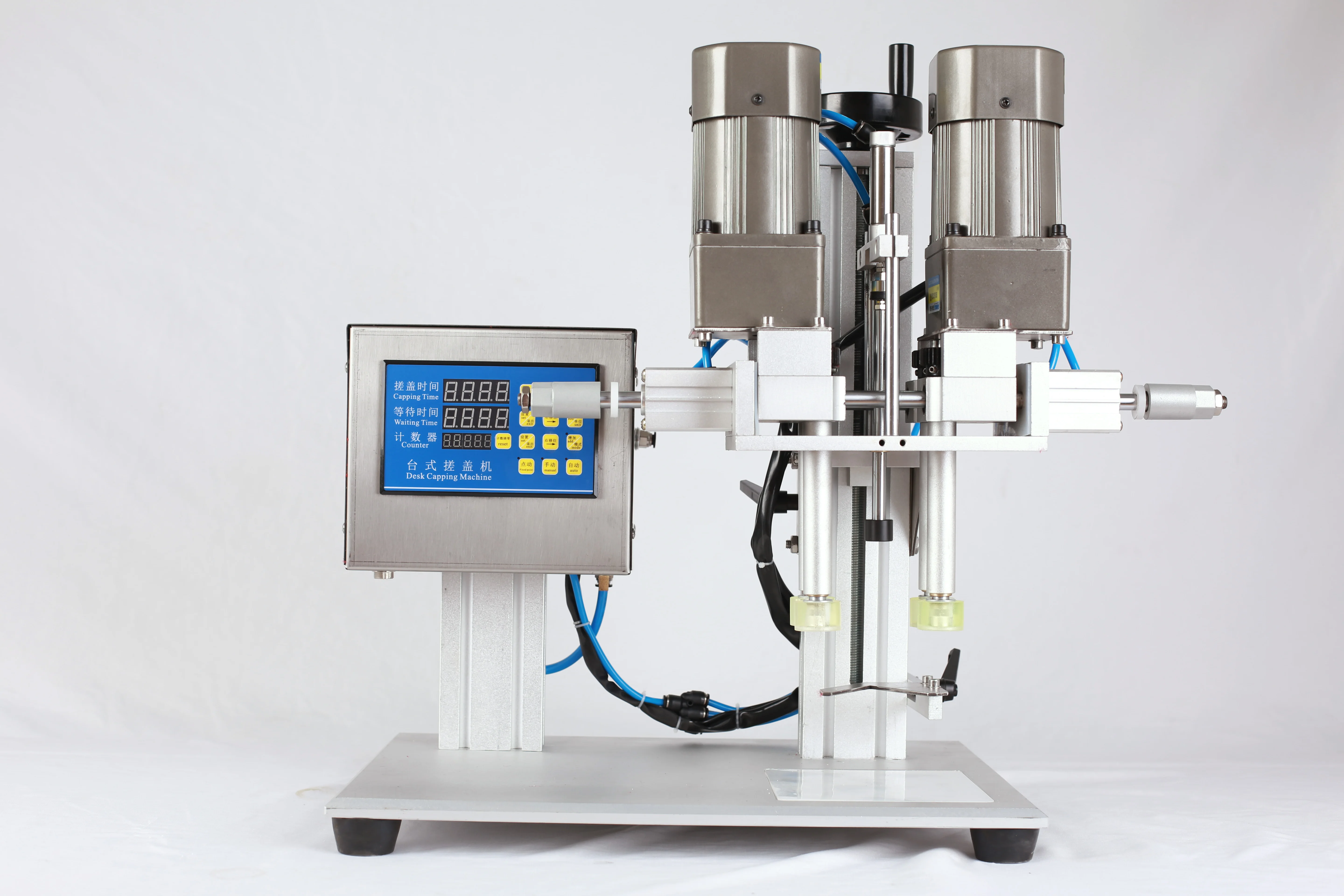 Semi Automatic Desktop Pneumatic Plastic Cap Screw Machine Cosmetics Water Beverage Glass Spray Bottle Capping Machine - view 4