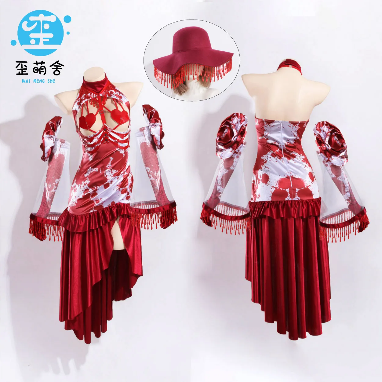 

Mrs Mary Halloween dress Red Gothic Horror Blood Ghost Halloween Pumpkin 3D Print Costume Y2K Dress Hawaiian Bohemian Dress