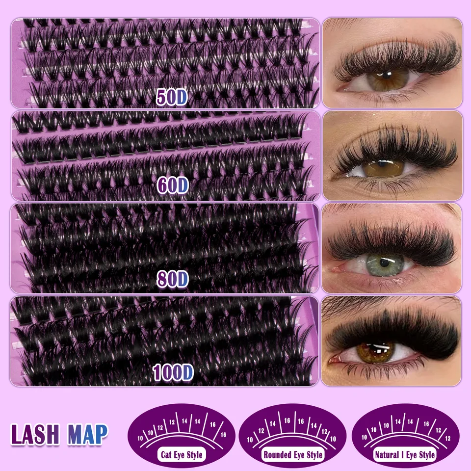 Rizos D Pestañas Individuales en Rizos Alta Capacidad Densas Extensiones de Pestañas 8-16mm Adecuadas para Diferentes Maquillajes Belleza Larga Duración 2