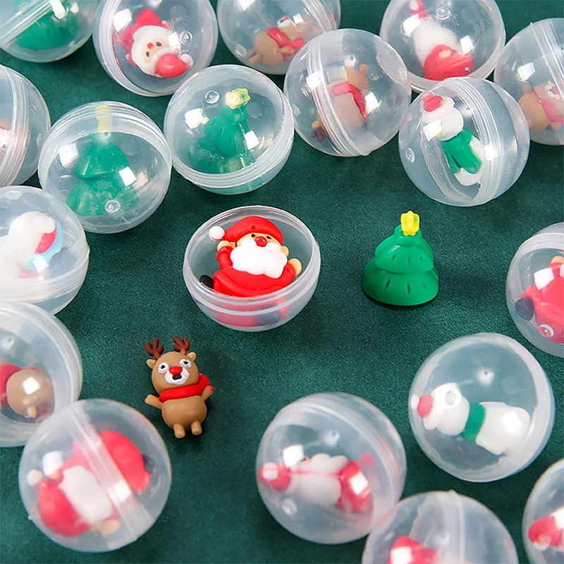 5Pcs/set 32MM Christmas Surprise Capsule Egg Cartoon Gacha Machine Toy Christmas Doll Kid Birthday Party Favor Kindergarten Gift