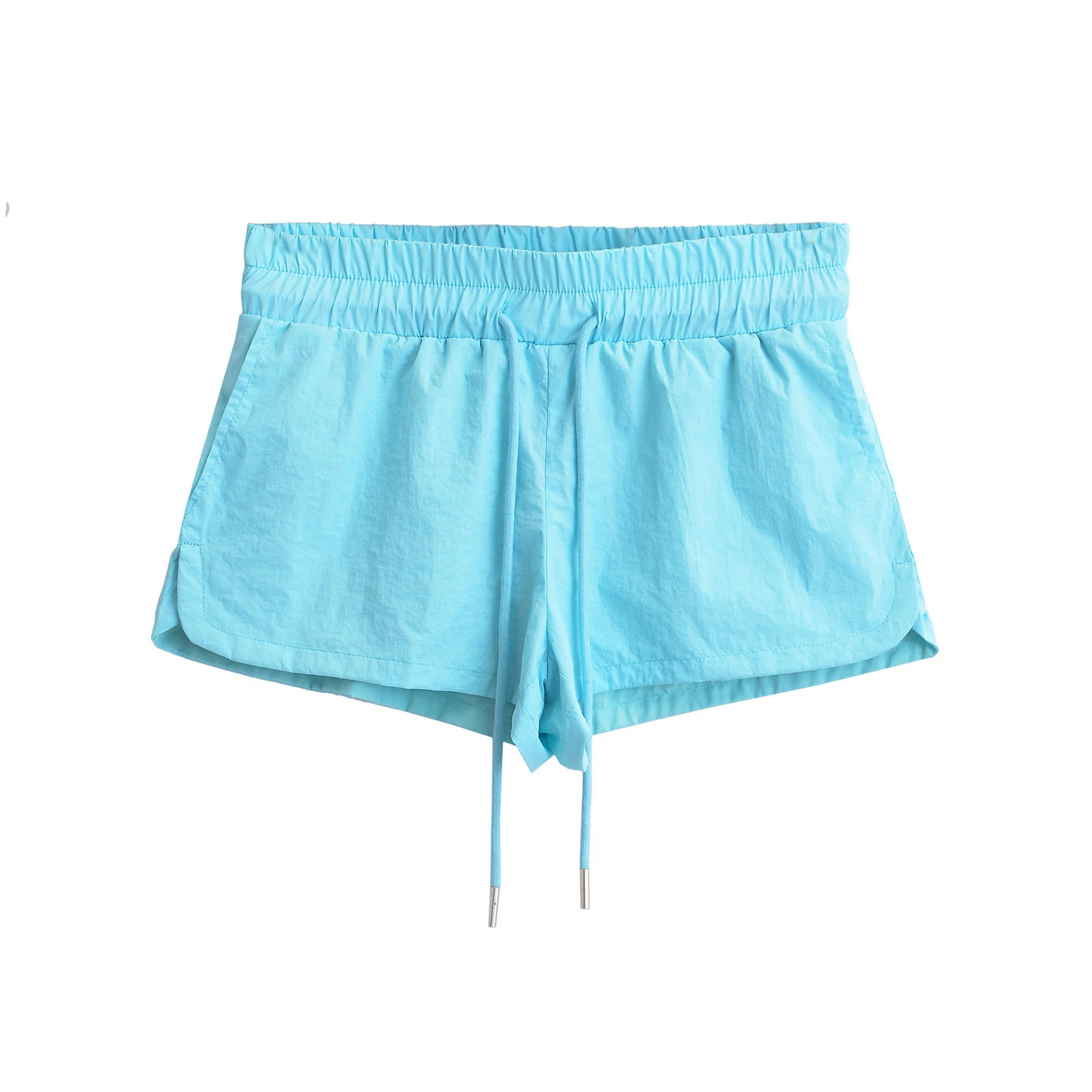 Summer Casual Shorts Women Low Rise Shorts For Women Black Mini Shorts Knitted Hot Micro Shorts Front Drawstrings Elastic Waist