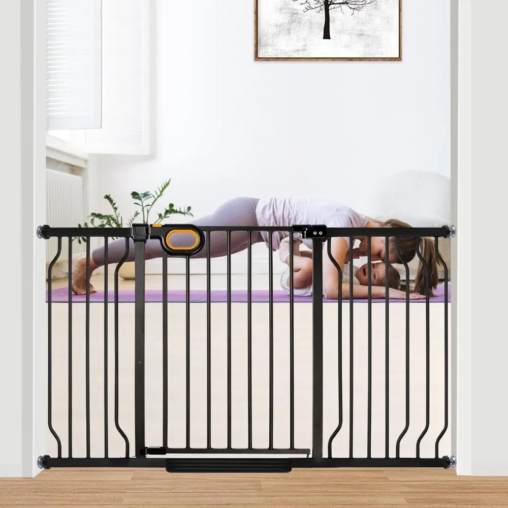 

Baby Indoor 29-57'' Wide, Adjustable Safety Gate for Stairs No Drilling Baby Gate with Door Pet Pressure Mount Gate