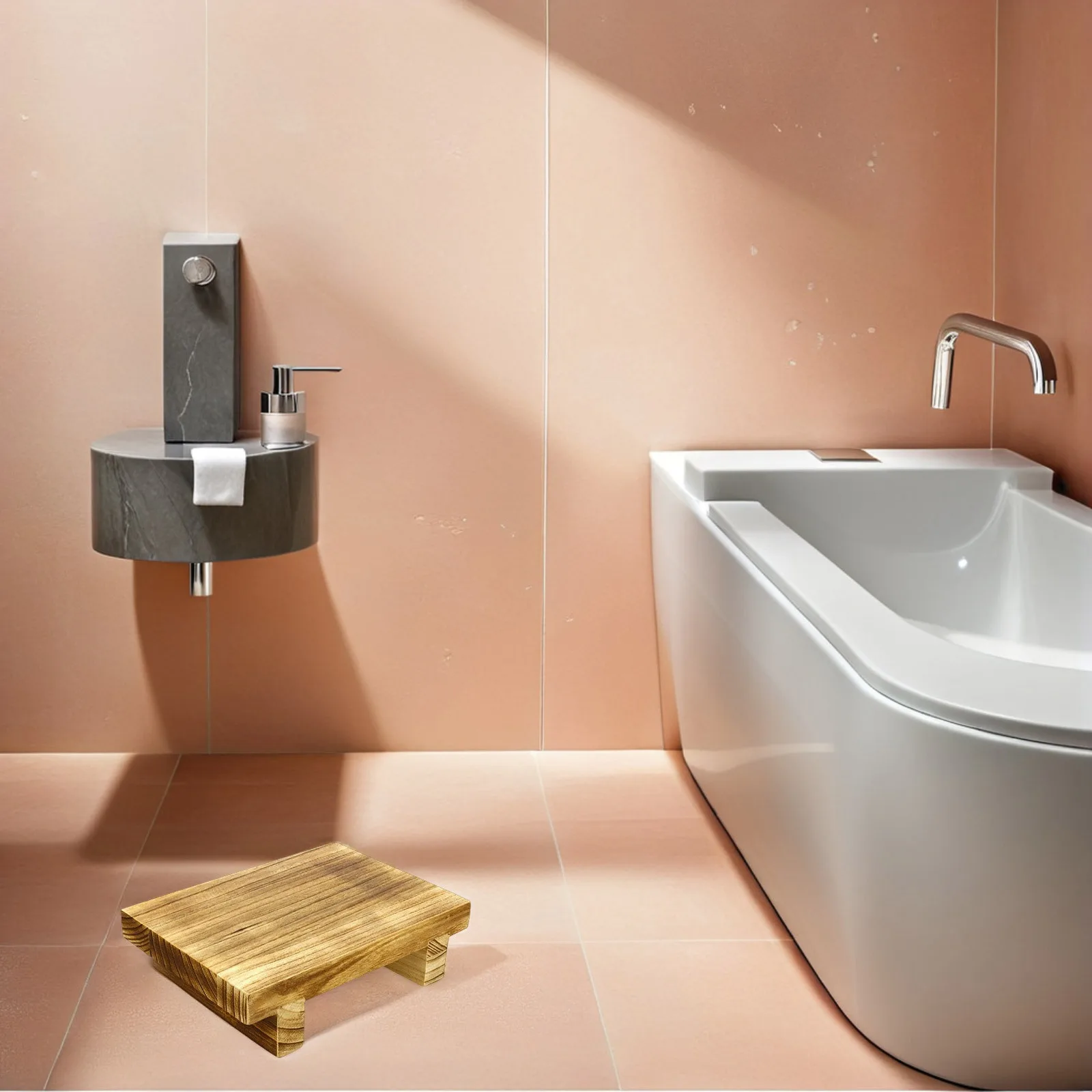 

Wooden Foot Stool Step Bench For Adults Kids Bathroom Kitchen Bedroom Shoe Changing Heavy Duty Stable Lightweight Home Office