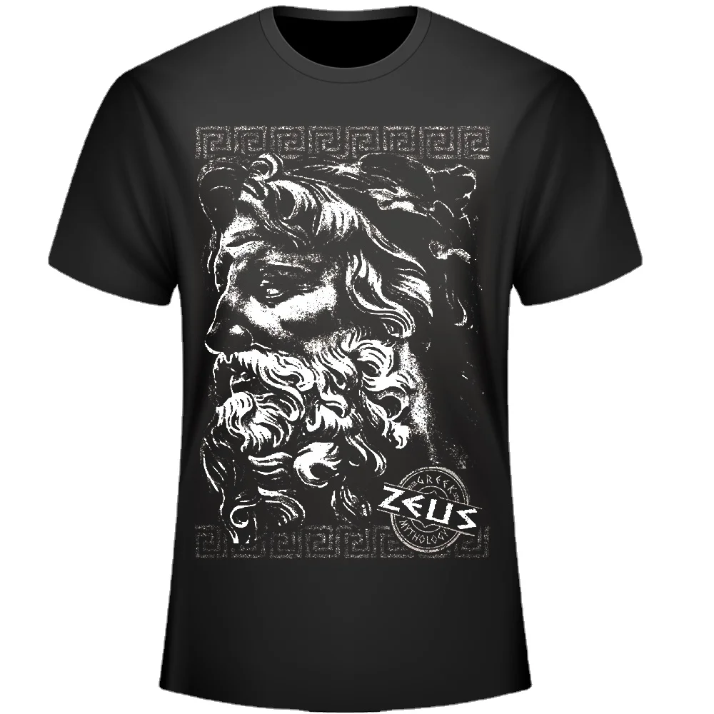 

Ancient Greek King of The Gods Zeus Portrait Statue Printed Men's T-Shirt. Summer Cotton Short Sleeve O-Neck Unisex T Shirt New