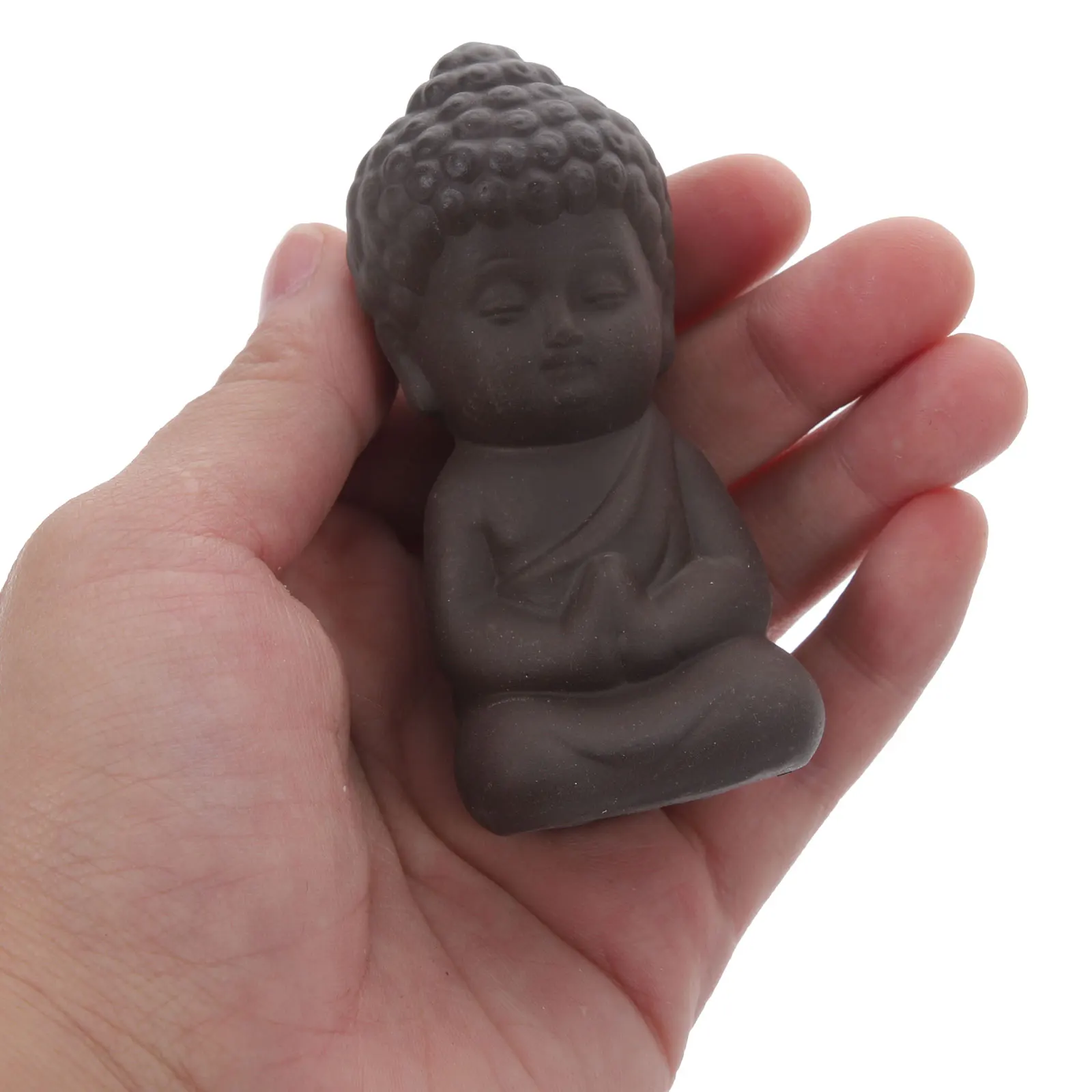 

2pcs Adornment Mini Purple Monk Desktop Creative Desktop Decor Clay Sculpture Figurines Desk Decor Statue