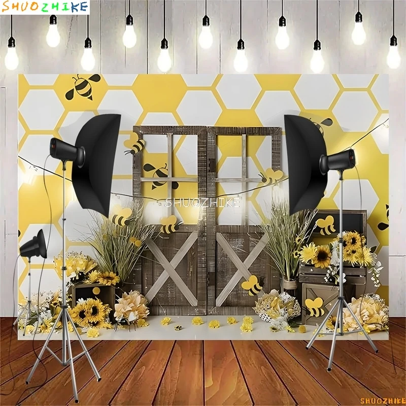 SHUOZHIKE Easter Day Digital Photography Backdrops Props Rabbit Flowers Arch Doors Maternity Photo Studio Background YH-01