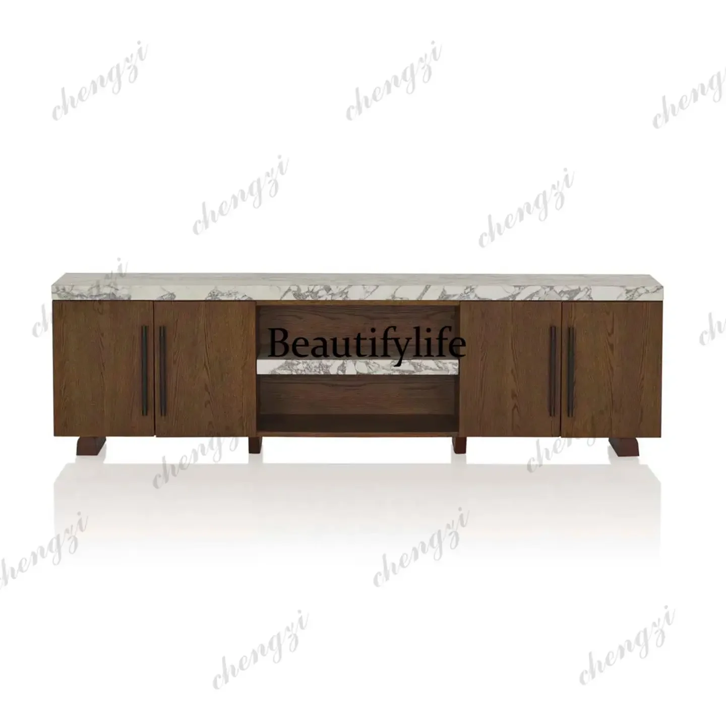 Y136 Medieval designer marble TV cabinet, modern minimalist high-end sense  minimalist retro living room audio-visual cabinet