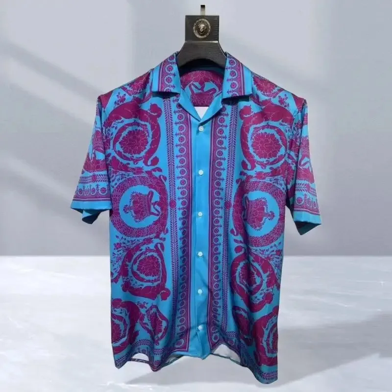 European and American Popular Styles, High-End Luxury Men's Short-Sleeved Shirts, Streetwear, Casual and Comfortable tops