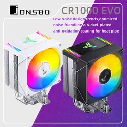 JONSBO CR-1000EVO CPU Radiator 4 Heat Pipes CPU Cooler 120mm Fan 5V ARGB PWM For LGA 1150 1151 1200 1700 AM4 AM5