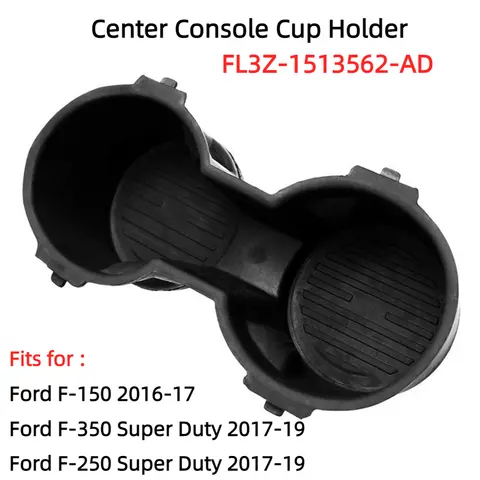 포드 F-150 F-250 F-350 컵 홀더 삽입 홀더, 슈퍼 듀티 2016-2019 FL3Z-1513562-AD 프론트 센터 콘솔 플로어, 2 컵