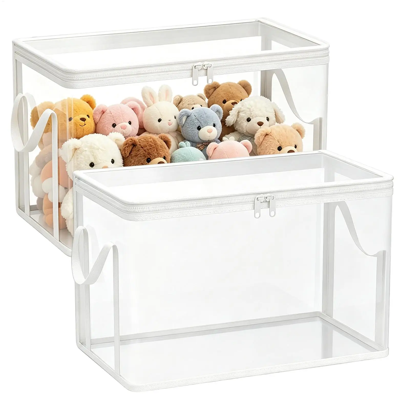 2 Stück 38x24x32cm PVC Spielzeug-Aufbewahrungsboxen Faltbare Spielzeugkiste für Kuscheltiere Plüschpuppen Organizer Multifunktionale Aufbewahrung – Detail 5