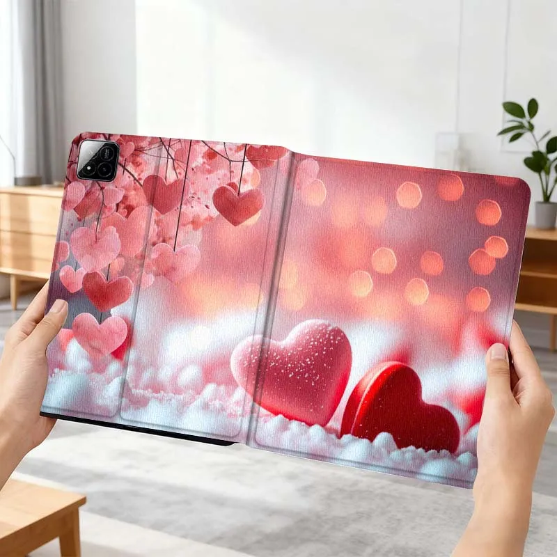 

Sparkling Art Love Heart For Xiaomi Mi Pad Mini 4 5 6 7 SE Pro Plus Redmi Pad 2 SE 2025 8.8 11 Foldable Tablet Case Gift