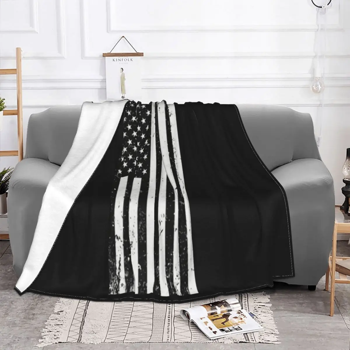 American Flag Merica July 4Th Vintage Star Pattern Classic Black Geek New Design Throw Blanket