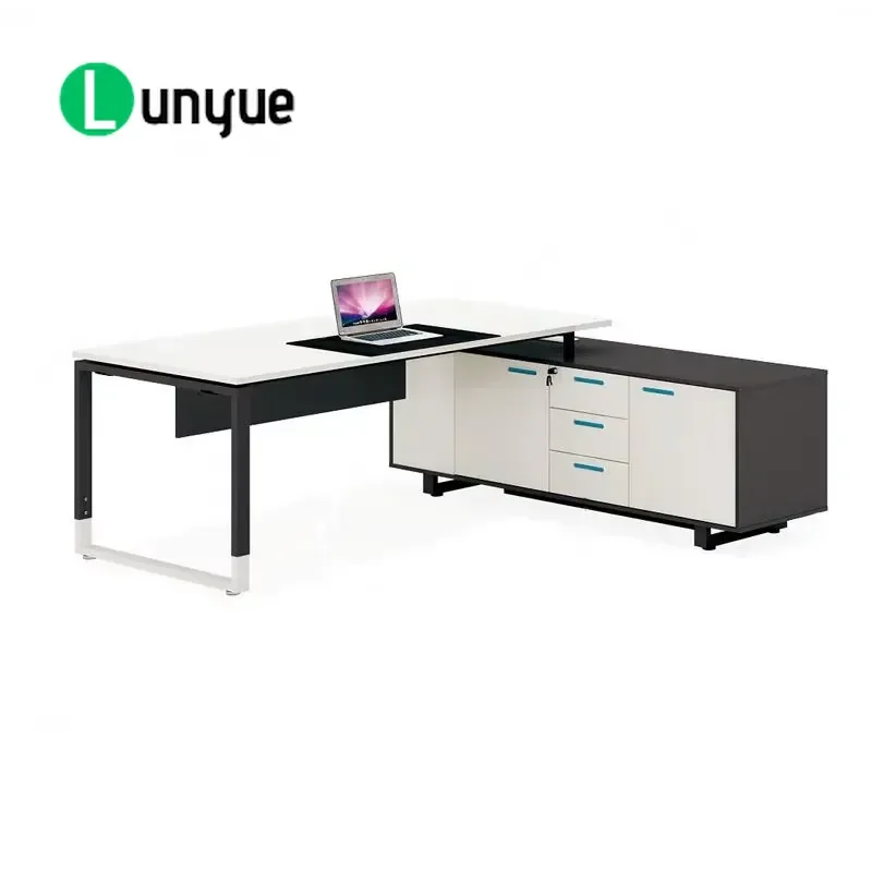 Modern Mid Level Executive Desk Manager Office Furniture Wood Computer Table for Home Business Workspace Durable Stylish