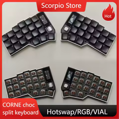 Corne Choc Low Profile Split Keyboard Kit Hot-Swap Custom Wireless/Type-c Horn Keyboard Use Nice View Screen Roller