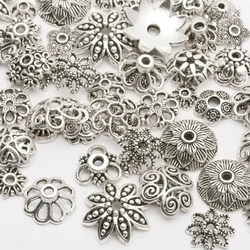 Tibetan Silver Plated Color Bead Caps End Caps for Jewelry Making Necklace 4-15mm