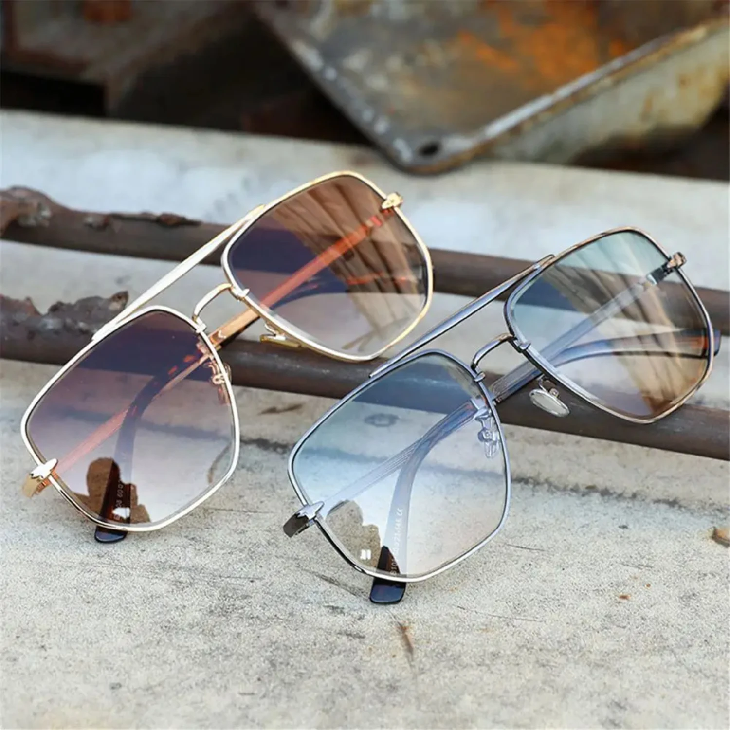 Retro Driving  Metal Frame Polarized Sunglasses  Men Polygon Sunglasses Men's Shades Sun Glasses