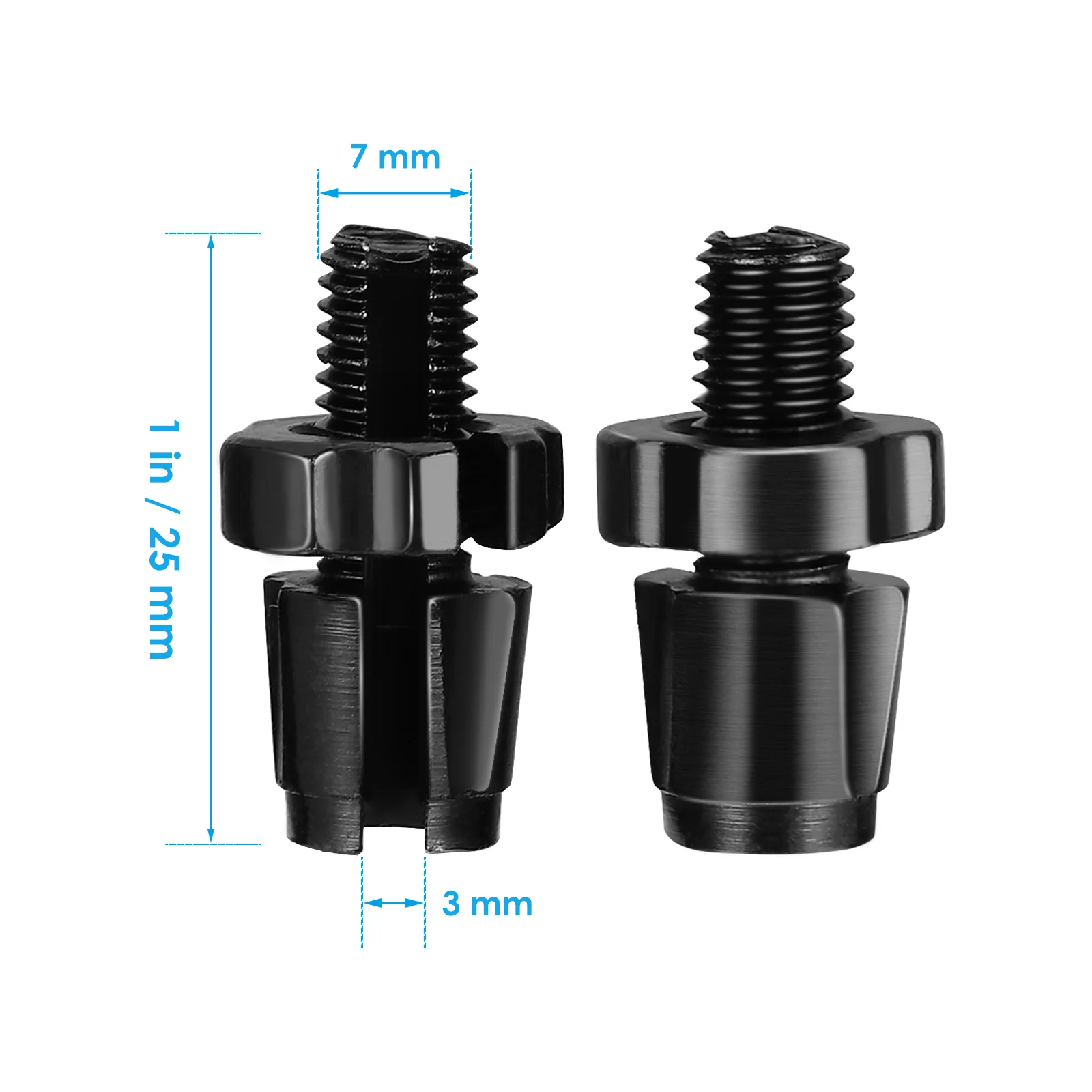 One Pair M7 Brake Adjustment Screw Aluminum Alloy Mountain Bike Fixed Gear Folding Bike Accessory (Black) image 2