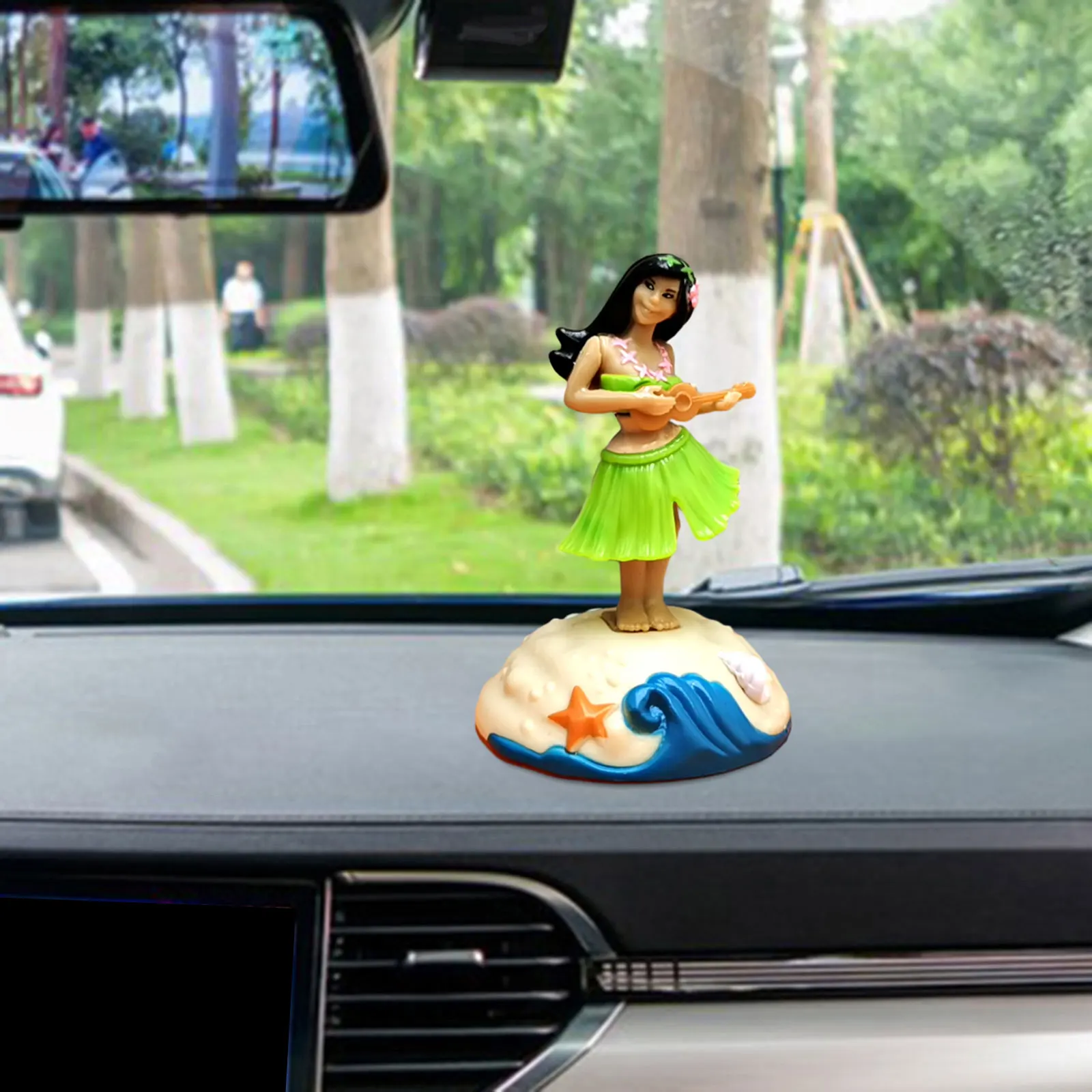 Swinging Hawaiian Dancer Girl Shaking Ornament Dashboard Doll Collection Solar Powered bobblehead doll Car Interior Shaking Doll