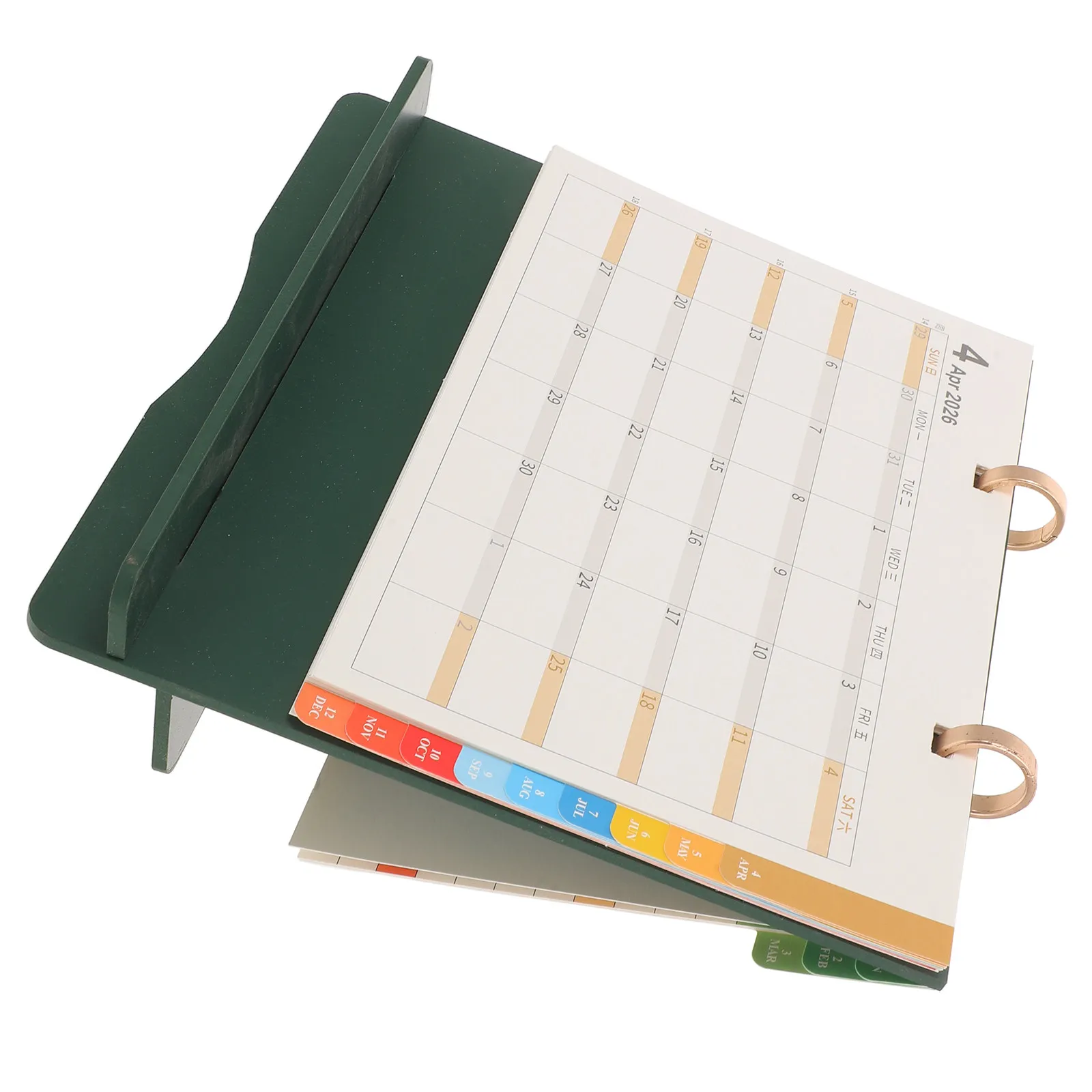 

Wood Desk Calendar 2026 Flip Planner with Stand Mini Desktop Monthly Yearly Organizer Memo Calendar for Office Home Study Desk