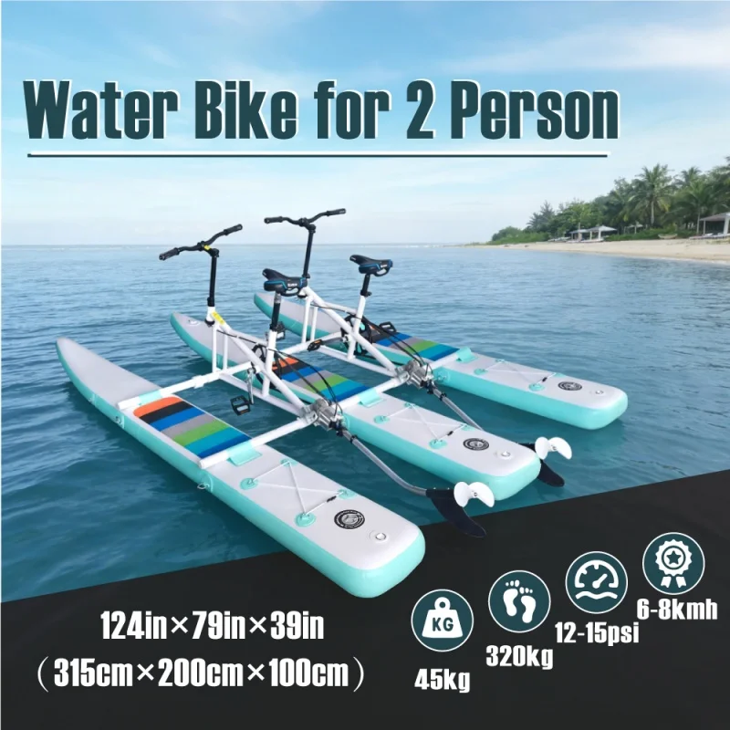 Favorite Outdoor Quick Installation Floating Water Bike 12-15 PSI 6-8km/h Light Water Bike Padle Boat for Two