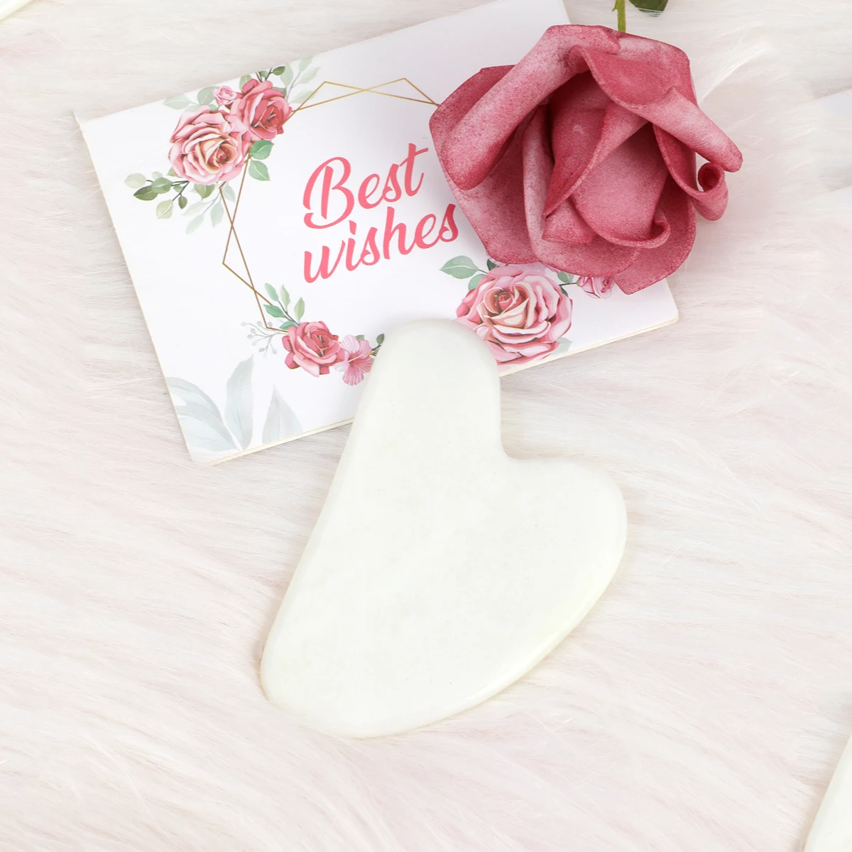 1PC 화이트 옥 Guasha 마사지 천연 옥 스크레이퍼 얼굴 Gua Sha 스파 목 아름다움 Healty 마사지 휴대용 얼굴 스킨 케어 도구