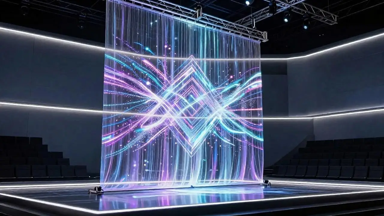 Holographic Projection Screen with Motorized System, 3D Holographic Mesh Screen for Immersive Theater Experiences