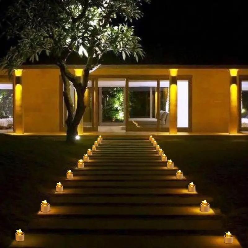 Solar Led Tea Lights Bee Design Flameless LED Tea Light Reusable Table Accent Garden Decoration For Halloween And Christmas